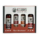 B.T. Leigh’s The Flavor Box Rub and Sauce - Smoker Gift Set containing two bottles of handcrafted BBQ sauces and two containers of dry rub.