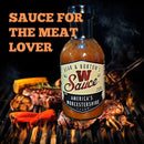 Bear & Burton’s W Sauce 13 oz bottle – bold, all-natural Worcestershire-style sauce for meats, veggies, soups, and cocktails