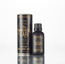 A black cylindrical bottle of Conditioning Natural Beard Oil by The Immaculate Beard, labeled Cedar Wood & Bergamot, is shown on a white background—a premium beard oil and conditioner designed to leave your facial hair softer and healthier.