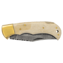 3.75" Damascus Steel Knife with Leather Sheath with Bone Bison River/JDS Industries