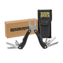 Bison River 4" 13 function multi tool with black finish and nylon sheath