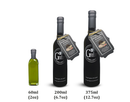 A set of three Georgetown Olive Oil Co. Black Truffle & Garlic Oil bottles—60ml (clear), 200ml, and 375ml (both dark)—each clearly labeled with type and capacity, offers high polyphenols and gourmet flavor for discerning tastes.