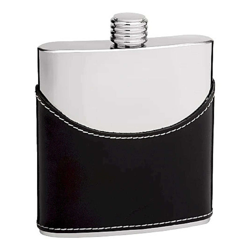 Black Cow Leather Hip Flask Holding 6 oz CKB Products