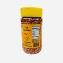 A clear plastic jar with a yellow lid contains Culture Hot Sauce Blindsided Rub, a smoky spice rub and seasoning from Culture Hot Sauce. The label features nutrition facts, ingredients, a web address, and illustrations of chili peppers and a hand.