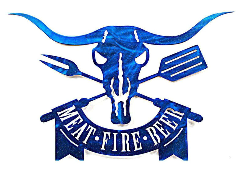 Custom Meat Fire Beer Metal Sign DDR Fab