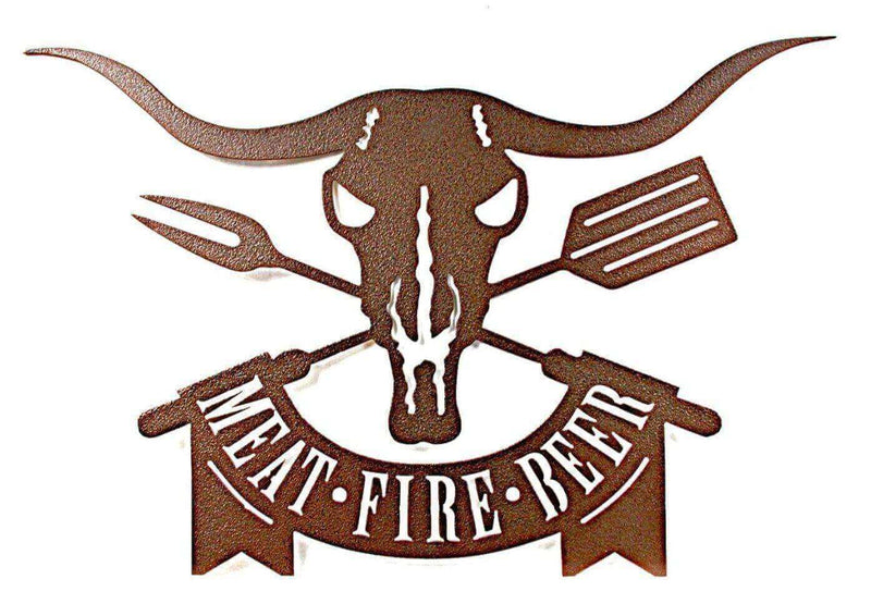 Custom Meat Fire Beer Metal Sign DDR Fab