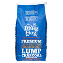 Blues Hog Natural Lump Charcoal bag with large Missouri hardwood chunks burning hot and clean