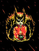 A fiery, demonic creature with glowing eyes and sharp claws engulfs a chili pepper in flames—capturing the heat of our Extra Hot Variety Pack