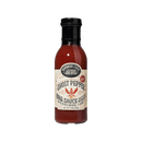 A bottle of Brownwood Farms Ghost Pepper BBQ Sauce is shown on a white background, featuring a vintage-style cream label and black cap. This hickory-smoked BBQ sauce from Brownwood Farms is infused with fiery ghost peppers for bold flavor and heat.