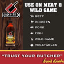 Butcher BBQ Homestyle Sweet BBQ Sauce 16 oz bottle for meats, dipping, and recipe flavoring use on beef, chicken, pork, fish, wild game, vegetables