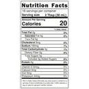 Nutrition Facts label for Gourmet Carolina Gold Sweet Vinegar Carolina Gold BBQSauce, showing 20 calories per 2-tablespoon serving, 160mg of sodium, and 3g of total sugars.