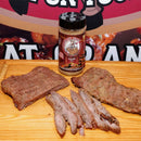 Cattleman's Brand Season All Seasoning – Texas-made all-purpose seasoning in 16 oz. bottle. Picture with fajitas. 