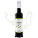 A dark glass bottle featuring the Georgetown Olive Oil Co. Bourbon Chicken Marinade label, accented with green trim and illustrations of two chickens, with a subtle chicken graphic in the background. This marinade by Georgetown Olive Oil Co. is ideal for infusing your favorite chicken dishes with a rich bourbon flavor.