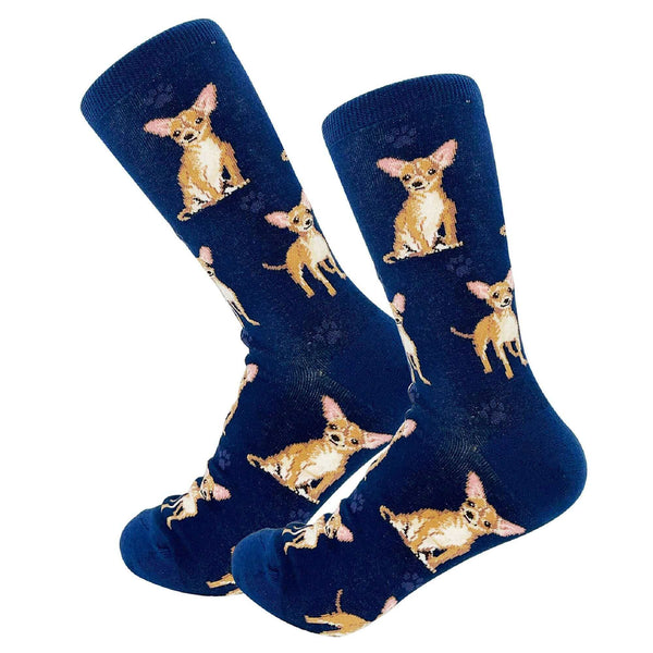Tan Chihuahua dog socks with big eyes and cute design – great gift for small dog lovers from DDR BBQ Supply