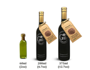 Here’s a rewritten sentence using your product data: Georgetown Olive Oil Co.’s CHIPOTLE Infused High Polyphenols Extra Virgin Olive Oil is available in three bottle sizes: 60ml, 200ml, and 375ml. The elegant 200ml and 375ml bottles feature black glass with gold caps and chipotle tags, ideal for showcasing the rich chipotle-infused flavor, while the compact 60ml bottle comes in clear glass with a gold cap.