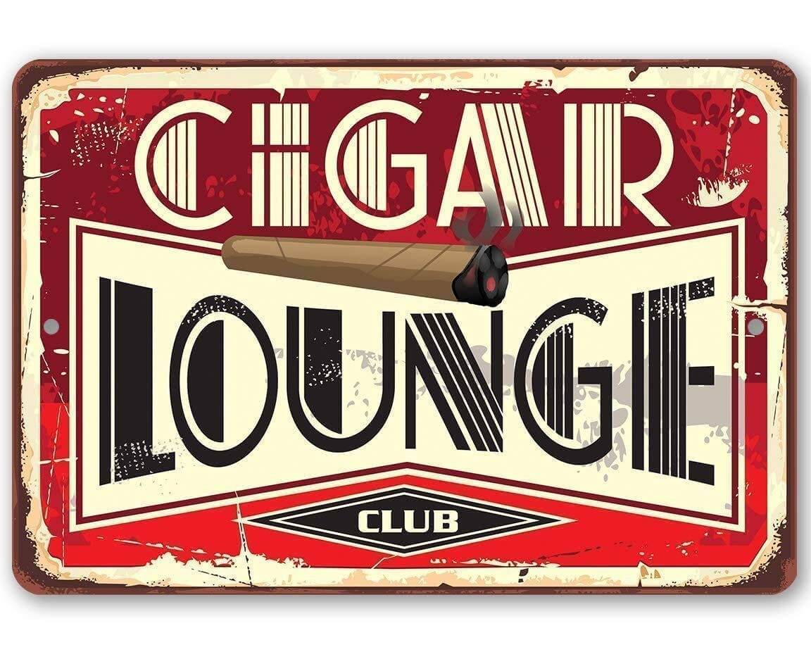 Cigar Lounge Metal Sign Classic Wall Decor