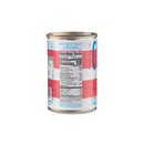 A can of Taycte Famiglia Crispino Italian Cherry Tomatoes — Calabrian Ciliegini, with the nutrition facts label showing 19 calories per serving. Part of the back label and barcode are visible, featuring blue and red text and graphics. Made from authentic Italian tomatoes by Taycte, the can is standing on a white background.
