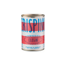 A can labeled Taycte Famiglia Crispino Italian Cherry Tomatoes — Calabrian Ciliegini, featuring a red, white, and blue design with Italian text against a white background, highlights authentic Calabrian cherry tomatoes. Experience the rich flavor of Taycte’s celebrated Crispino line—an esteemed part of their traditional Italian tomato collection.