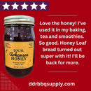 Arkansas Wildflower Honey 8 oz jar of raw, unfiltered honey harvested from native wildflowers, perfect for everyday use or gifting at DDR BBQ Supply. Customer approved