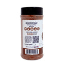 A container of Hickman's BBQ Cowgirl Gluten Free Natural Keto Friendly BBQ Rub 11.4 oz by Hickman's BBQ, featuring usage instructions, a QR code for recipes, heat level and country of origin labels, with portions of the barcode and nutrition information partially visible on the label.