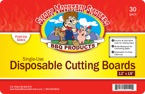 Small Disposable Cutting Board 12" x 18" Smoky Mountain Smokers/Cheryl