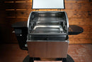 Pimp My Grill® Gen2 Slide-Out Rack System - 2 Racks installed in a pellet grill, featuring two stacked, slide-out metal wire racks inside the open cooking chamber.