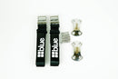 Blue Coolers Secure Universal Tie Down Kit including two black nylon straps with metal buckles, two metal mounting plates, and six screws.