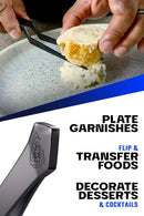 Dalstrong 4-piece black titanium plating tweezers set with leather sheath with anti slip tips and textured handles perfect for competition bbq