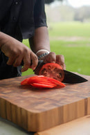 Dalstrong Night Shark Series Chef's Knife 8" cutting tomato