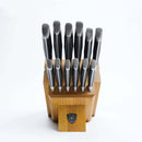 Dalstrong Gladiator Series 12-Piece Knife Block Set with German steel knives in Manchurian Ash wood block at DDR BBQ Supply