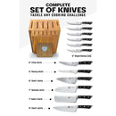 Dalstrong Gladiator Series 12-Piece Knife Block Set with German steel knives in Manchurian Ash wood block at DDR BBQ Supply