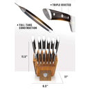 Dalstrong Gladiator Series 12-Piece Knife Block Set with German steel knives in Manchurian Ash wood block at DDR BBQ Supply