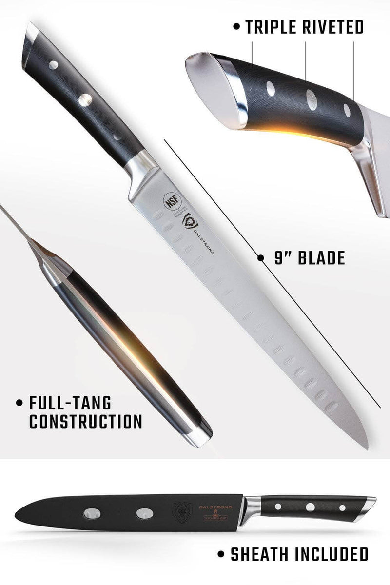 Dalstrong Gladiator carving knife and fork set 9 inch DDR BBQ Supply