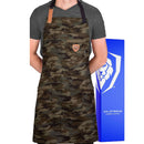 Dalstrong Kitchen Rambo camo apron with adjustable straps and multiple pockets perfect for bbq or grilling at DDR BBQ Supply