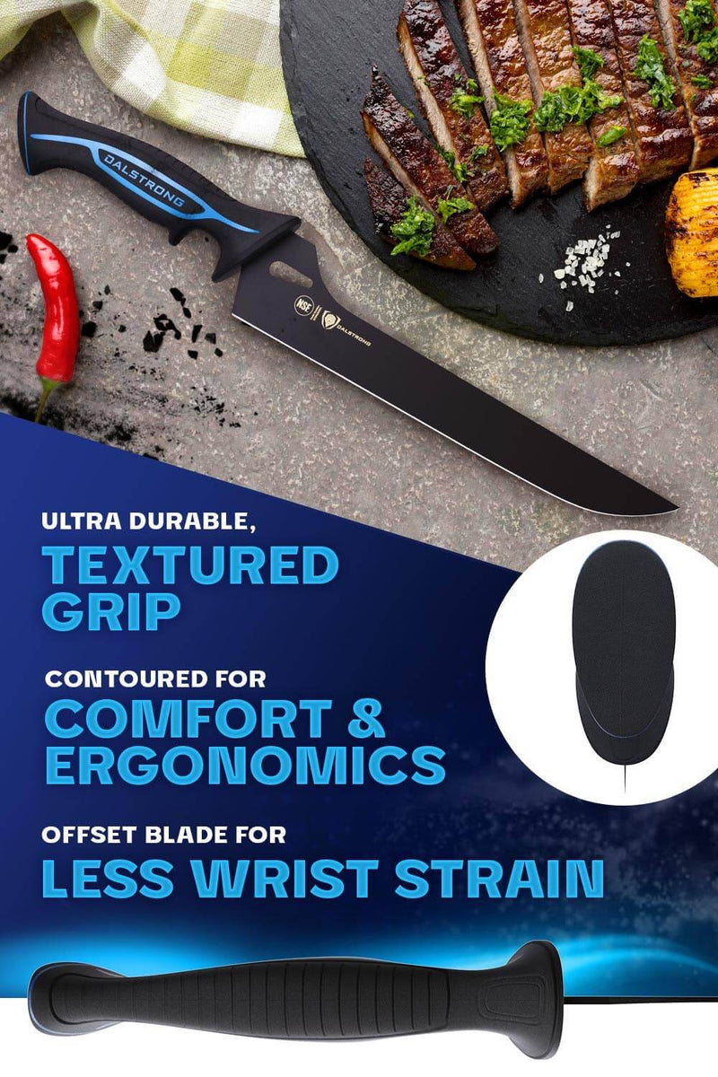 Dalstrong Night Shark 10 inch offset brisket slicing knife DDR BBQ Supply