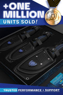 Dalstrong Night Shark 3-Piece Knife Set – Hunting & Cooking Knives with Gut Hook, Boning Knife, and Mini Cleaver set in sheaths. 