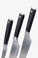 Dalstrong Vanquish Series 3 Piece Knife Set black handle NSF certified shop DDR BBQ Supply