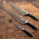 Dalstrong Vanquish Series 3 Piece Knife Set black handle NSF certified shop DDR BBQ Supply