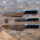 Dalstrong Vanquish Series 3 Piece Knife Set black handle NSF certified shop DDR BBQ Supply