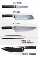 Dalstrong Vanquish Series 3 Piece Knife Set black handle NSF certified shop DDR BBQ Supply