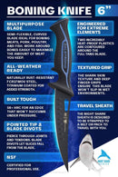 Dalstrong© Curved Boning Knife 6" Night Shark Series for meat lovers who take their craft seriously - features and benefits.