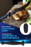 Dalstrong© Butcher Knife 10" Night Shark Series handle close up.