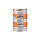 A can of Taycte Famiglia Crispino Datterini Tomatoes - Sweet Italian Tomatoes from Calabria stands upright, showing a nutrition facts label (19 calories/serving), partial barcode, and other partially visible text.
