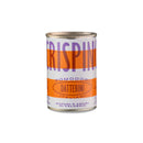 A can of Taycte Famiglia Crispino Datterini Tomatoes - Sweet Italian Tomatoes from Calabria, with a white, orange, and purple label stands upright on a plain white background—ideal for authentic Italian sauces.