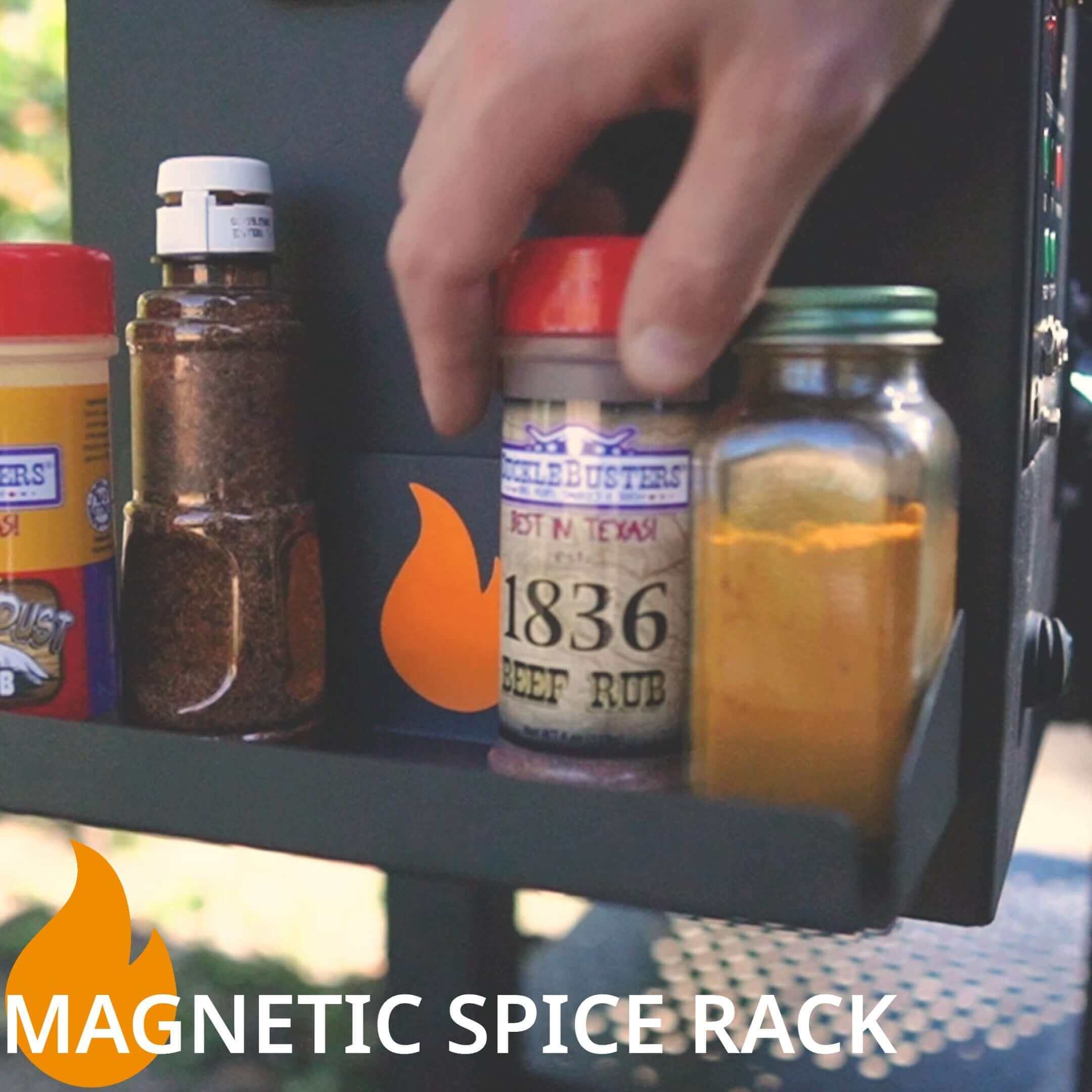 Drip EZ Magnetic Spice Rack | BBQ Grill Shelf for Spices & Sauces