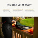 Drip EZ Meat Resting Blanket for retaining heat and juices after grilling or smoking meats. shown in use