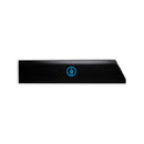 The Messermeister Chef's Edge-Guard - 6" is a black, rectangular blade protector with an angled right edge and blue circular logo, designed to shield your chef knife, shown on a white background.