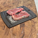 Eco-friendly beef cuts cutting board with engraved meat diagram and juice groove
