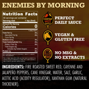 Introducing Elijah's Xtreme Enemies by Morning (Roasted Jalapeño) hot sauce by Elijah's Xtreme. This flavorful roasted pepper hot sauce features 0 calories, is vegan, gluten free, contains no MSG or extracts, and is made from fire roasted jalapeños, vinegar, garlic, salt, and xanthan gum. Boasting a mild smoky flavor inspired by Yellowstone hot sauce traditions, it’s a wholesome option for any spice enthusiast.