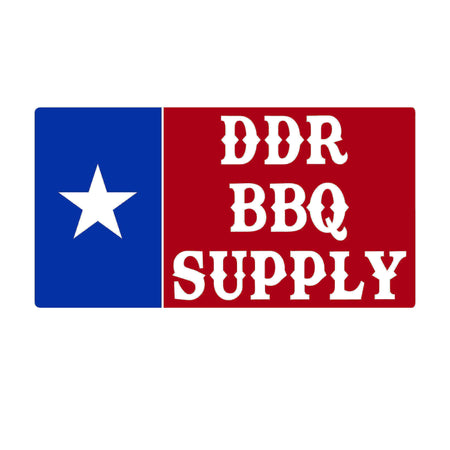 A rectangular logo with a blue section and white star on the left, plus red on the right with DDR BBQ SUPPLY text—ideal for gifting the DDR BBQ Supply Gift Card Retail Store from DDR BBQ Supply.